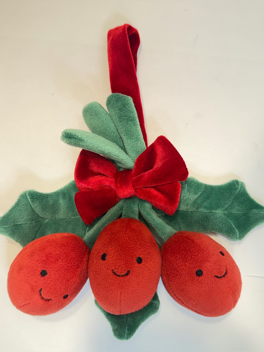Authentic Jellycat Amuseable Holly Retired Christmas Red Berries Ornament 2023